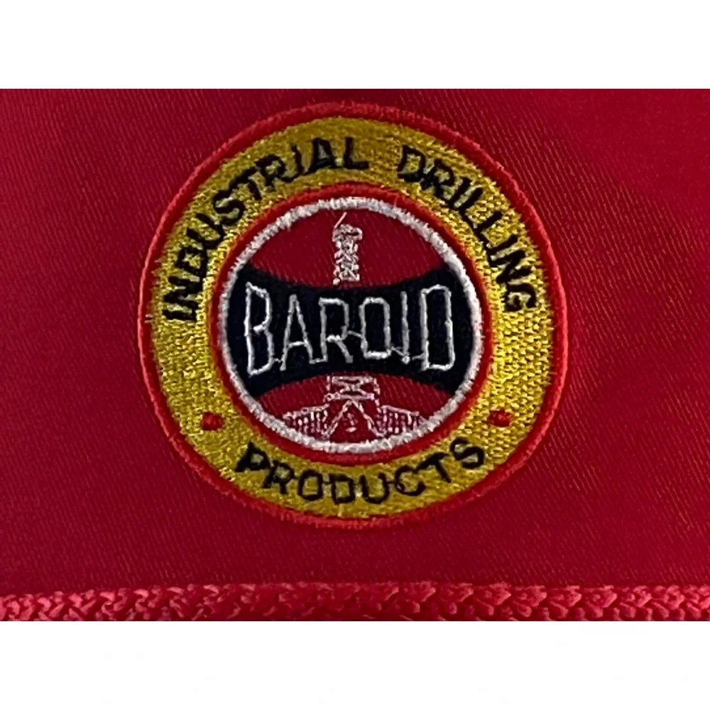 Vintage BAROID Oil Drilling Rig Industrial Gas Oil Snapback Trucker Cap Hat Red